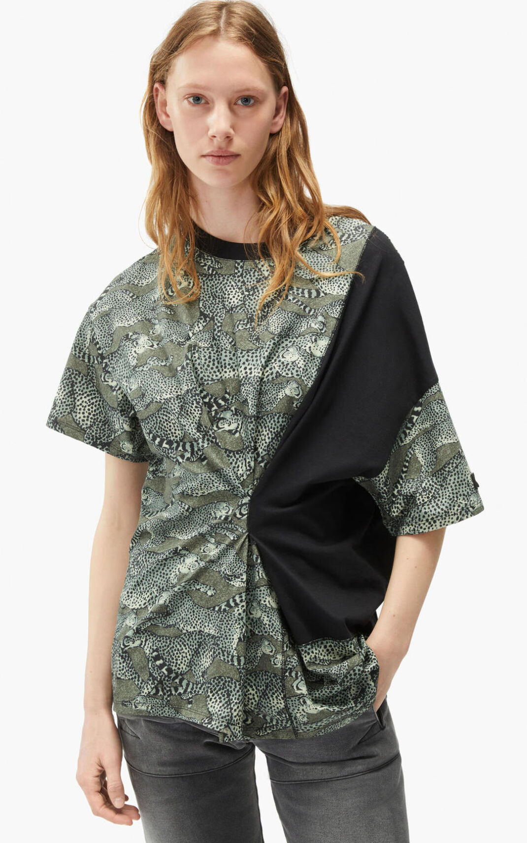 Camiseta Kenzo Archive draped Feminino - Luz Verdes | 543DZGEPU